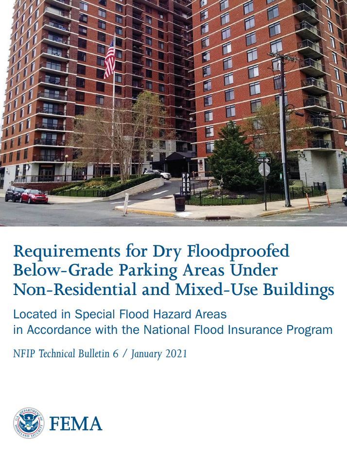 Requirements for Dry Floodproofed Below-Grade Parking Areas Under Non-Residential and Mixed-Use TB-6