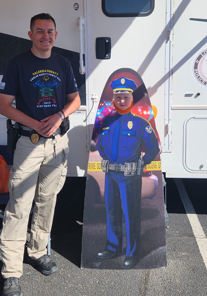 Image from 2023 PD Family Day Cardboard Cutout of Officer